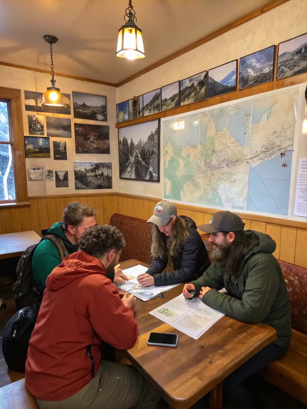 A photo of a workshop session focused on environmental awareness and responsible climbing practices, with participants discussing conservation strategies.